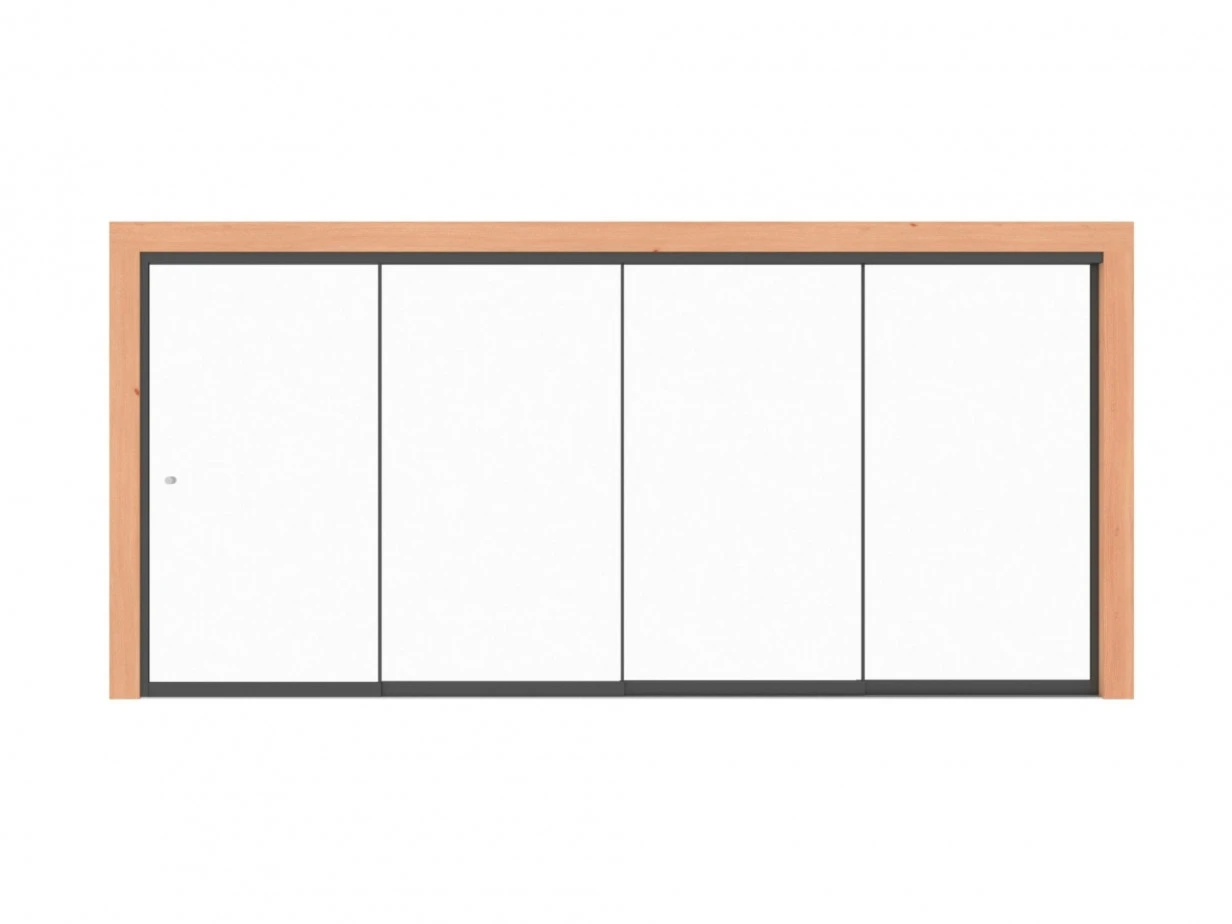 Glazen Schuifwand 400 x 210 cm 10 mm 4-delig - Afbeelding 1